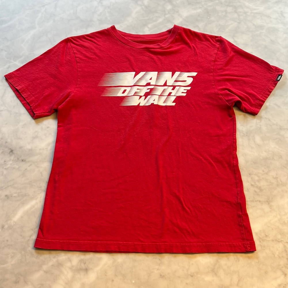 Vans off-the-wall T-shirt. Boys medium. 10–12. Red/white